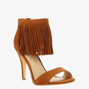 Cognac fringe heels from Torrid- wide fit